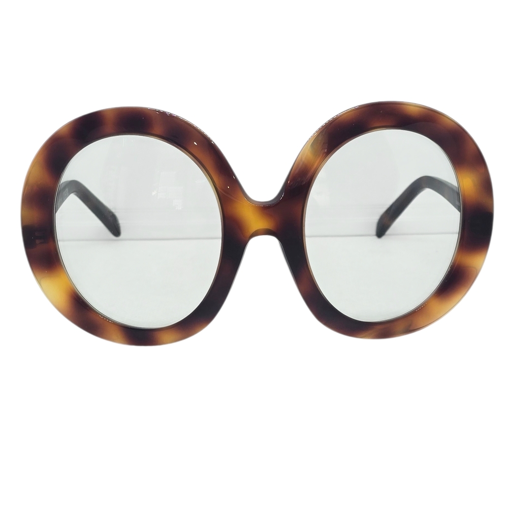 Celine Tortoiseshell Round Sunglasses with Light Green Lenses - Picture 2 of 6